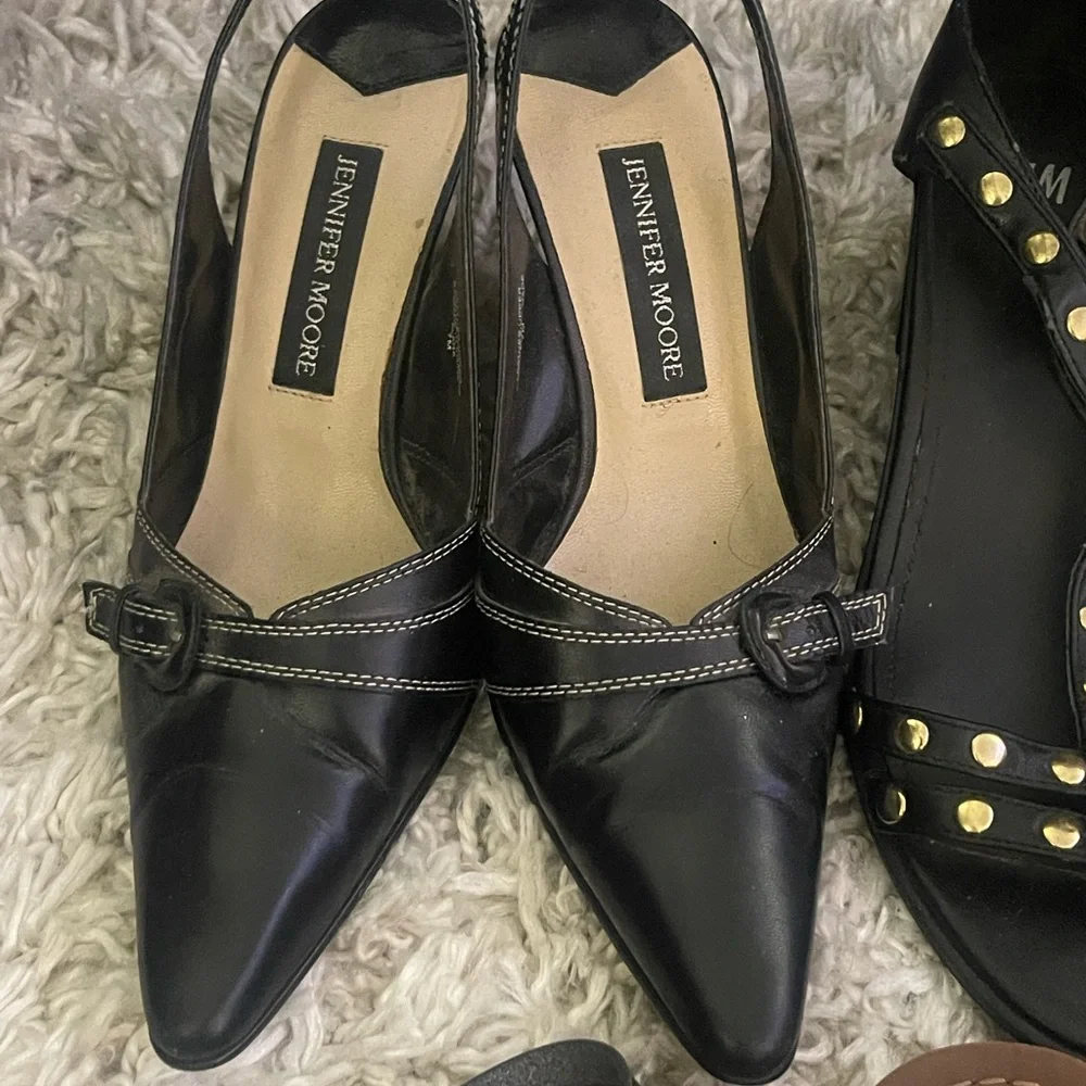 5 Pairs Women’s Size 7 Shoes Sandals Heels Bundle Dress Shoes Black‎ & Brown